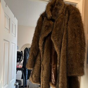 SHEIN Brown Teddy Jacket